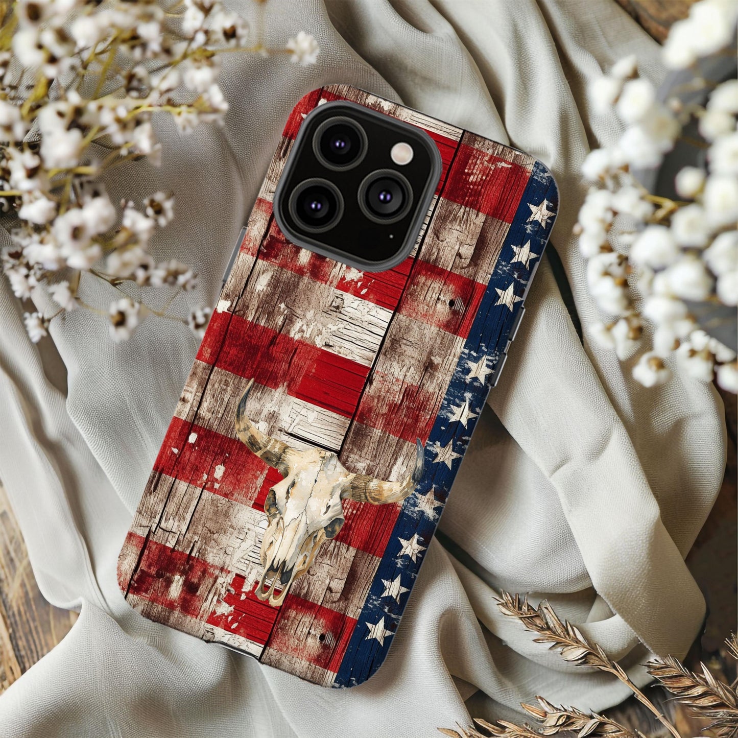 Western Phone Case, America Country Cover, USA Cowboy Patriotic Cell Accessory, iPhone 16, Cowgirl Gifts for Her, American Flag, 4th of July