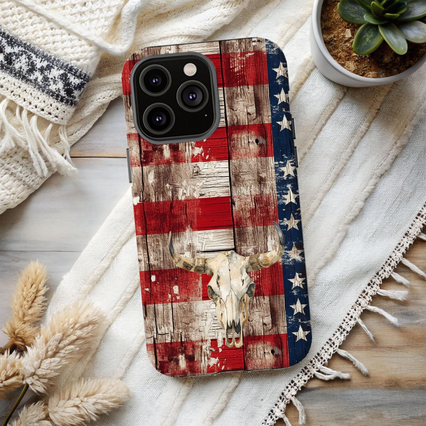 Western Phone Case, America Country Cover, USA Cowboy Patriotic Cell Accessory, iPhone 16, Cowgirl Gifts for Her, American Flag, 4th of July