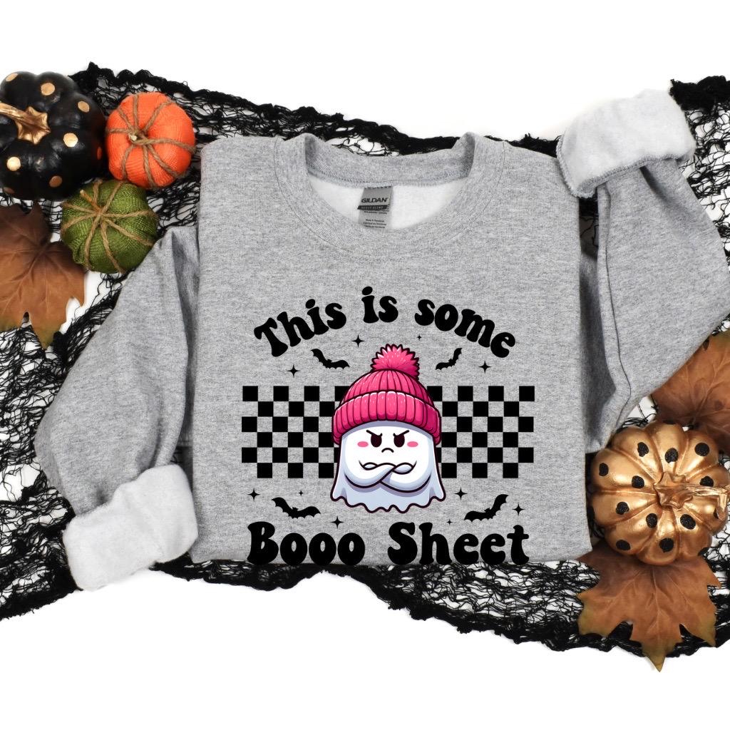 Retro Halloween SweatShirt, This is Some Boo Sheet, Cute Ghost Halloween Shirt, Trendy Spooky Hoodie, Vintage Cozy Sweater, Gifts for Her