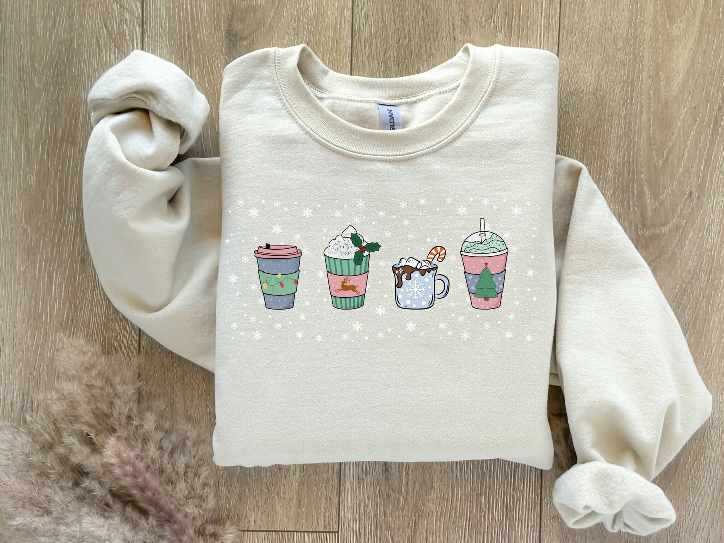 Cute Coffee Cup Sweatshirt, Christmas Sweatshirt, Cute Christmas Sweatshirt, Holiday Sweatshirt, Christmas Gift, Mom Gift