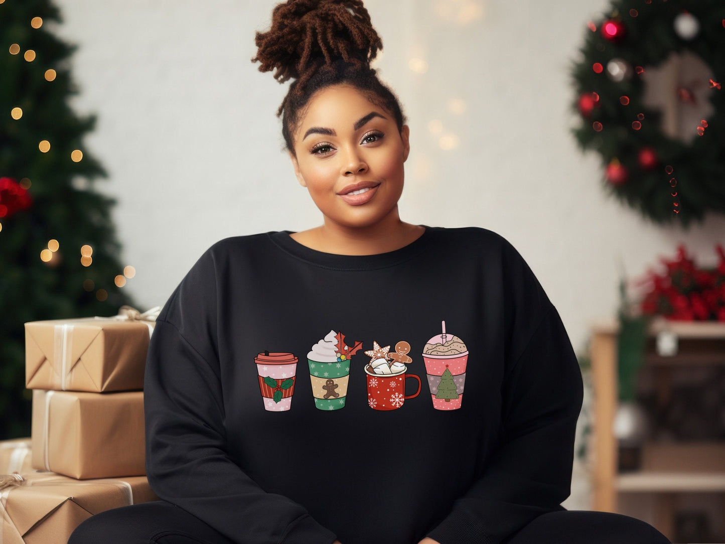 Cute Christmas Coffee Cup Sweatshirt, Christmas Sweatshirt, Cute Christmas Sweatshirt, Holiday Sweatshirt, Christmas Gift, Mom Gift