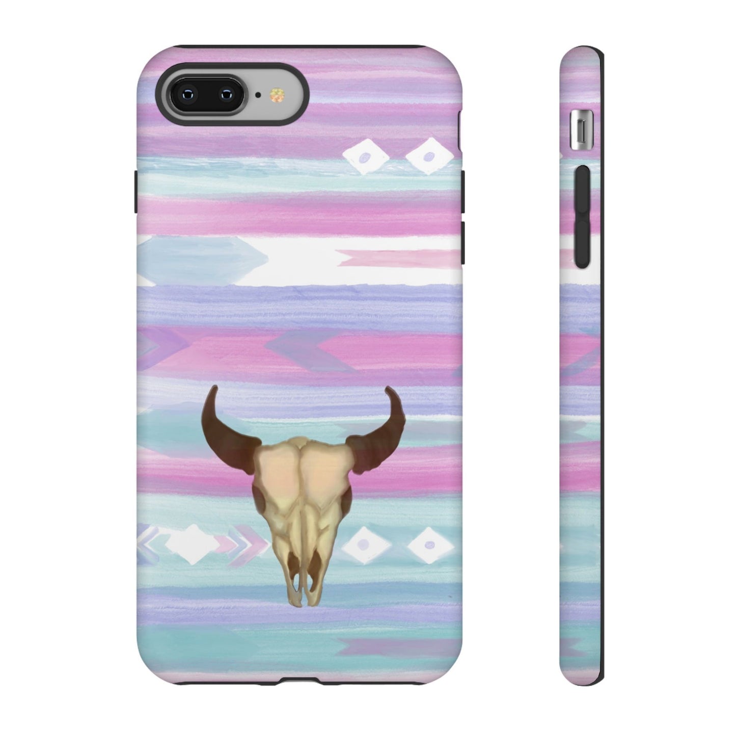 Western Phone Case Trendy Watercolor Design Cow Skull with Native American Vibes For iPhone Samsung Google