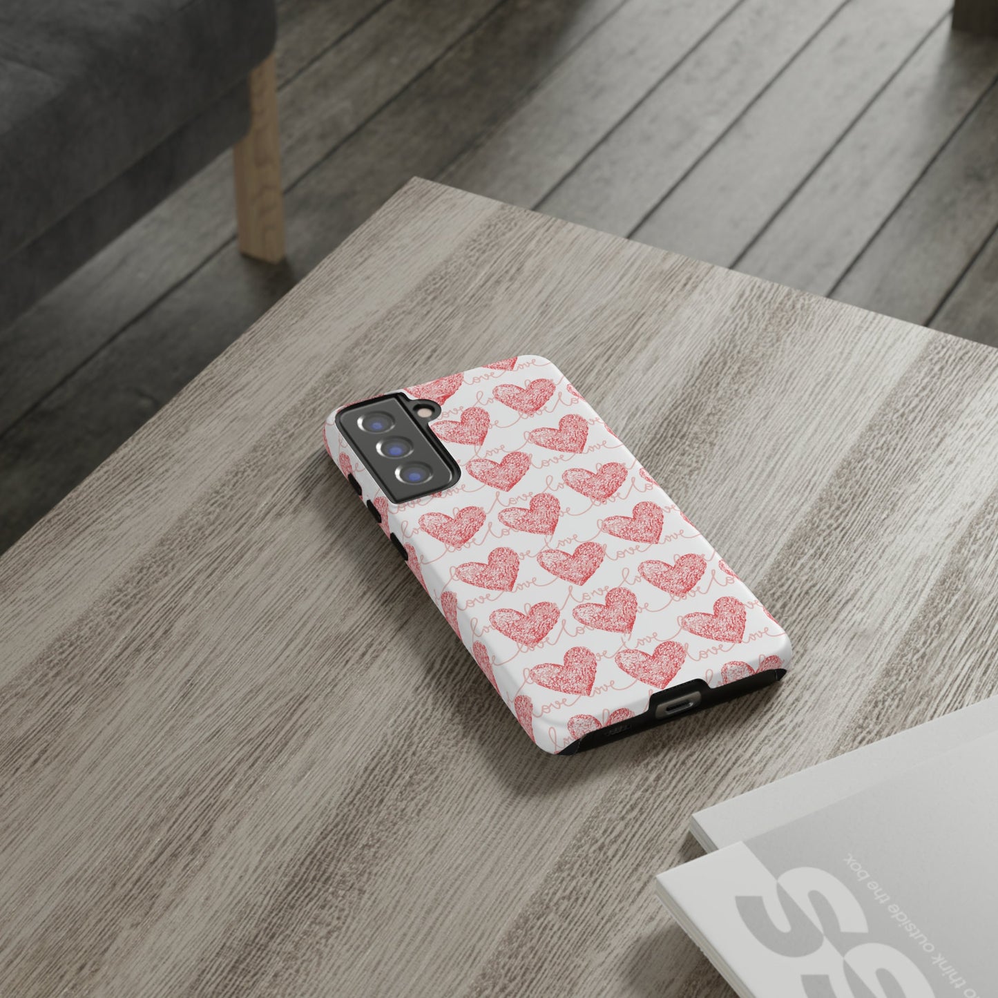 Love Hearts Cell Phone Case - Stylish Protection for iPhone 15 14 13 12 11 Samsung Galaxy for Valentines Day Gift For Her