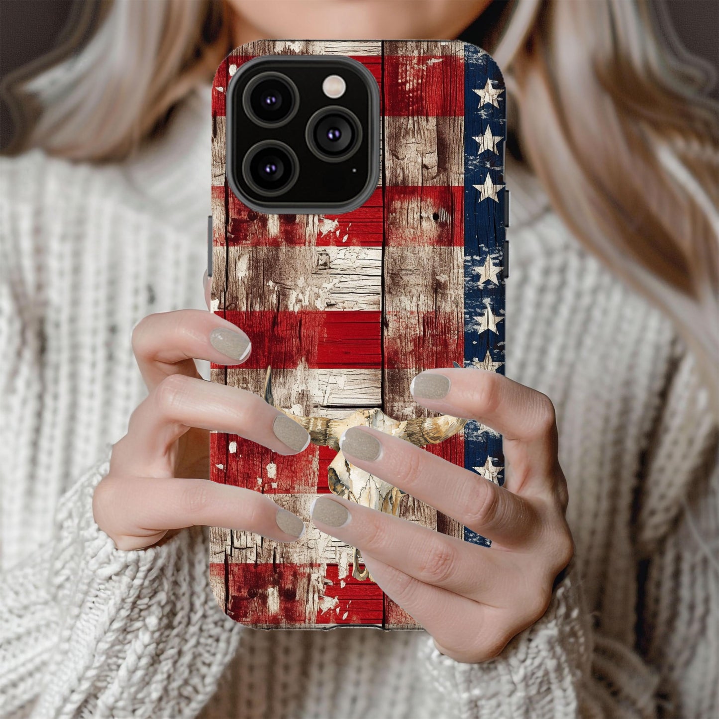 Western Phone Case, America Country Cover, USA Cowboy Patriotic Cell Accessory, iPhone 16, Cowgirl Gifts for Her, American Flag, 4th of July