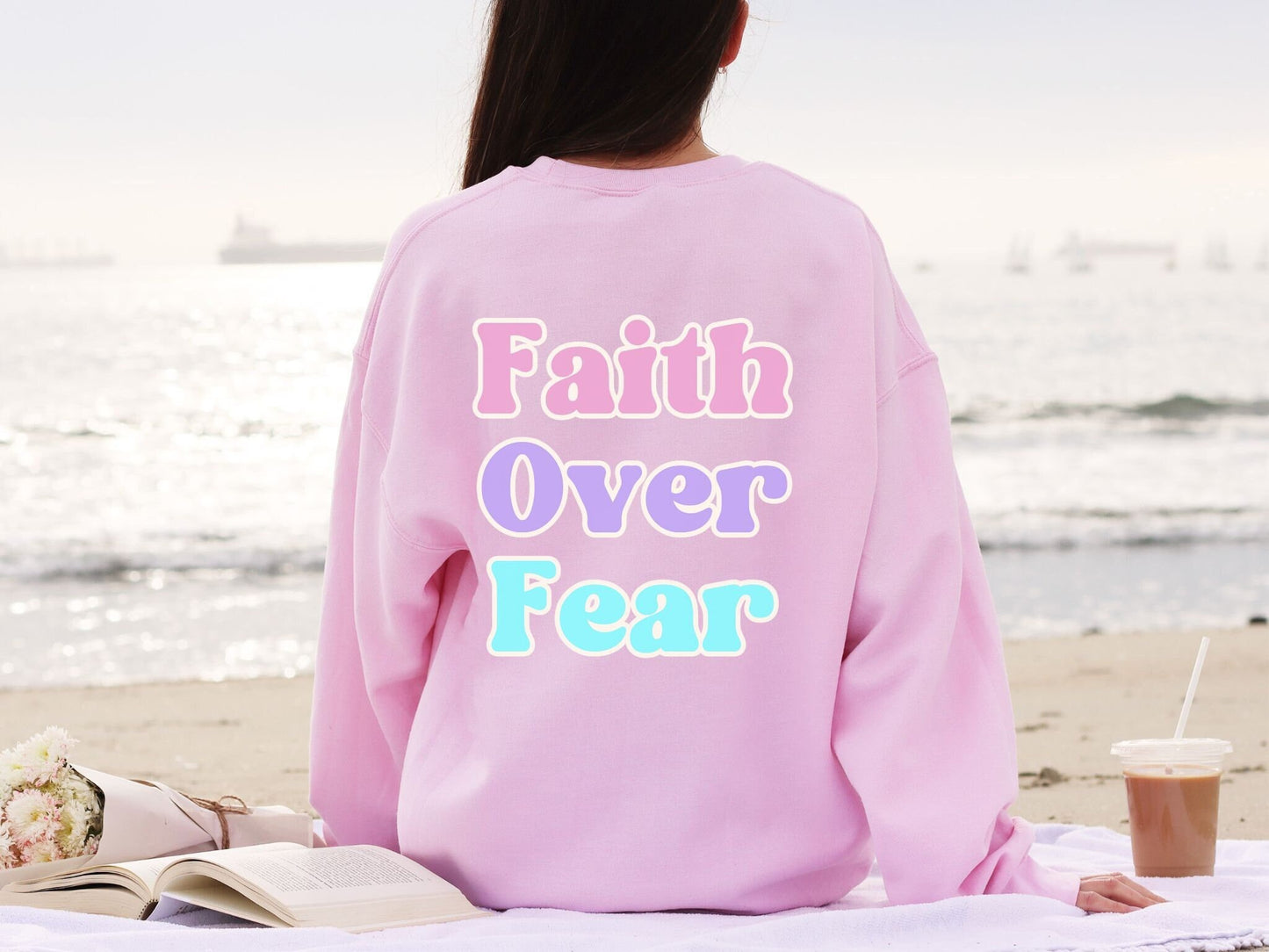 Faith Over Fear Sweatshirt, Aesthetic Sweatshirts, Jesus Hoodie, Trendy Church Shirt, Inspirational Quotes Bible Verse