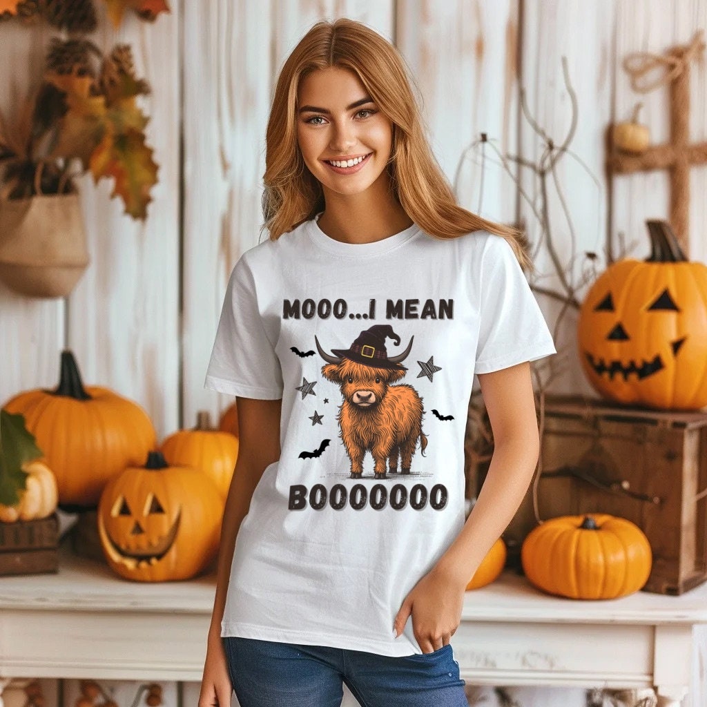 Halloween Shirt Moo I Mean Boo Cow Halloween T-Shirt Western Halloween Shirt Spooky Farm Tshirt Gifts for Her