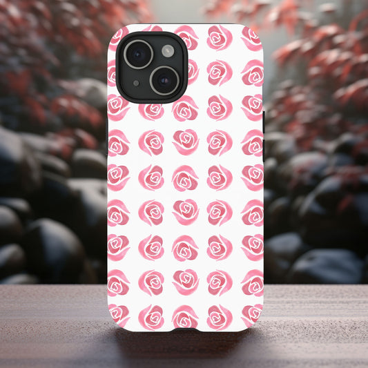 Phone Case,  Watercolor Roses Cell Phone Case for iPhone 15 14 13 12 11 Samsung Galaxy for Romantic Valentines Day Gift For Her