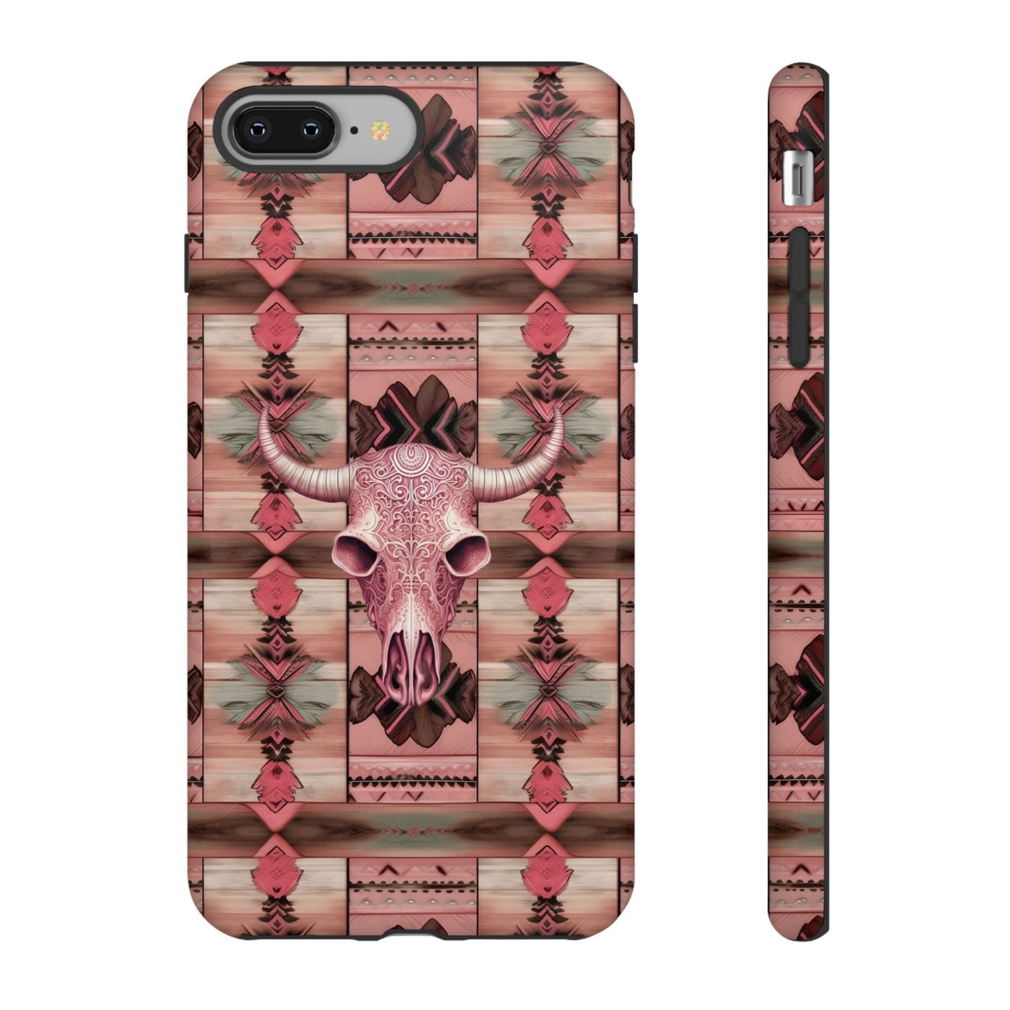 Pink Cowgirl Phone Case with Cow Skull design  Country Western Cell phone Cover