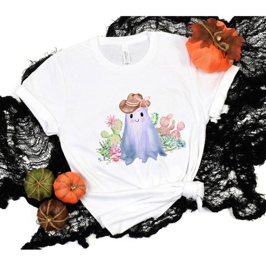 Western Halloween Shirt - Cute Cowboy Ghost T- Shirt