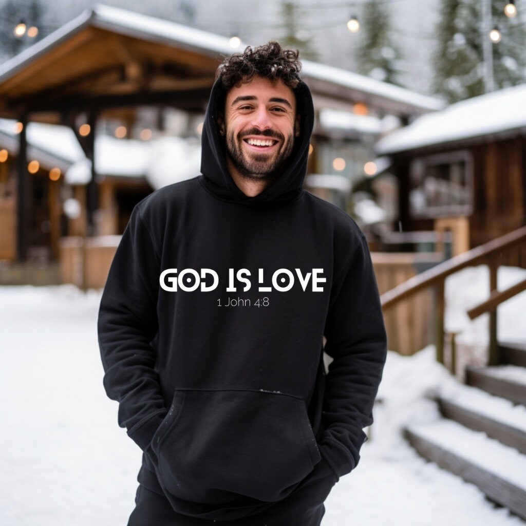 God is Love Hoodie Bible Verse Sweatshirt with Inspirational Quotes Shirt for Gift