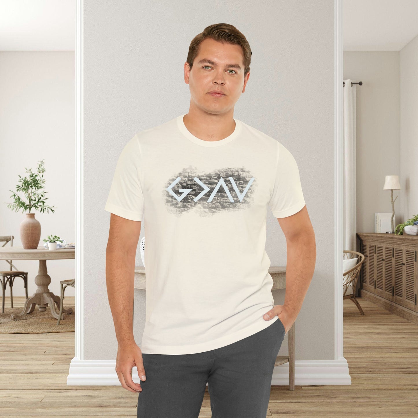 God is Greater Than The Highs and Lows Trendy Mens T-Shirt | Unique Gift for Him Her