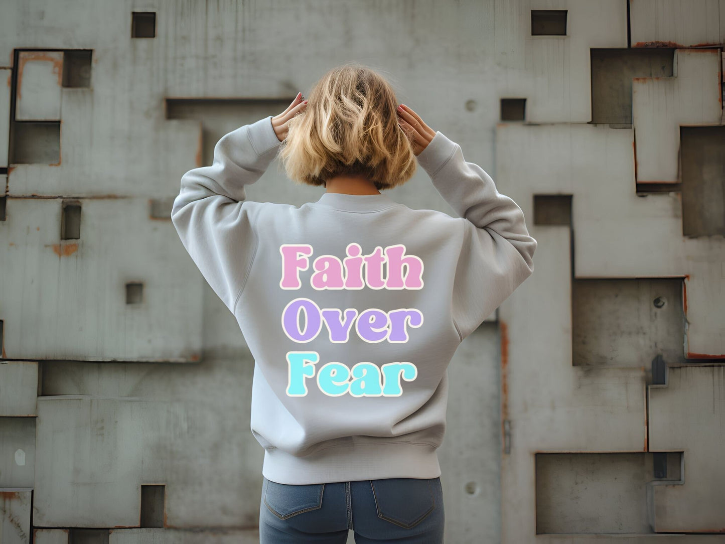 Faith Over Fear Sweatshirt, Aesthetic Sweatshirts, Jesus Hoodie, Trendy Church Shirt, Inspirational Quotes Bible Verse