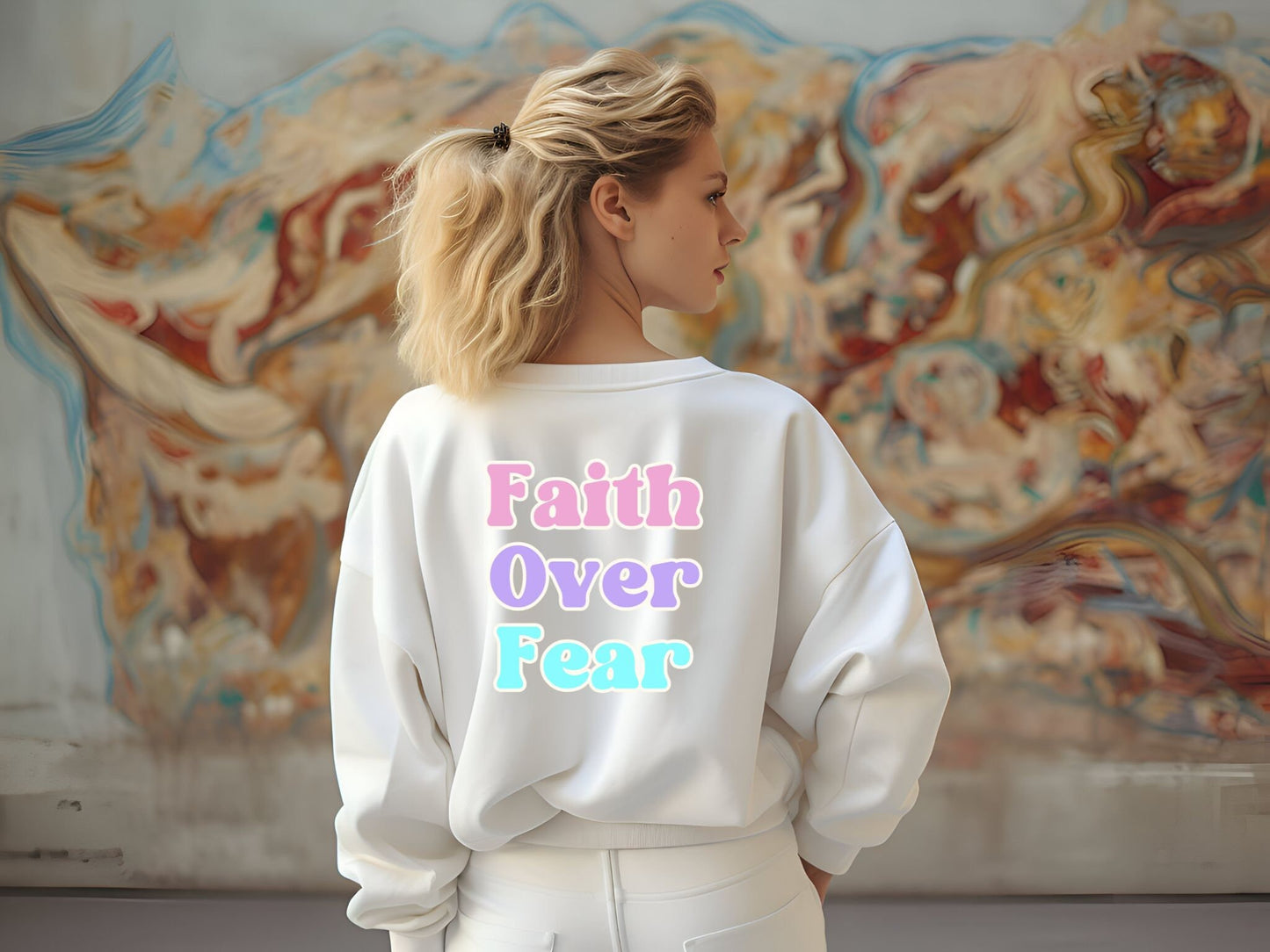 Faith Over Fear Sweatshirt, Aesthetic Sweatshirts, Jesus Hoodie, Trendy Church Shirt, Inspirational Quotes Bible Verse