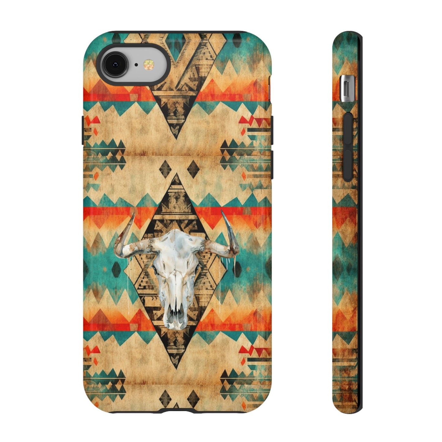 Phone Case, Southwest Style Cow Skull Phone Case for Cowgirl Western Fashion for iPhone Samsung Google, Gifts for Her