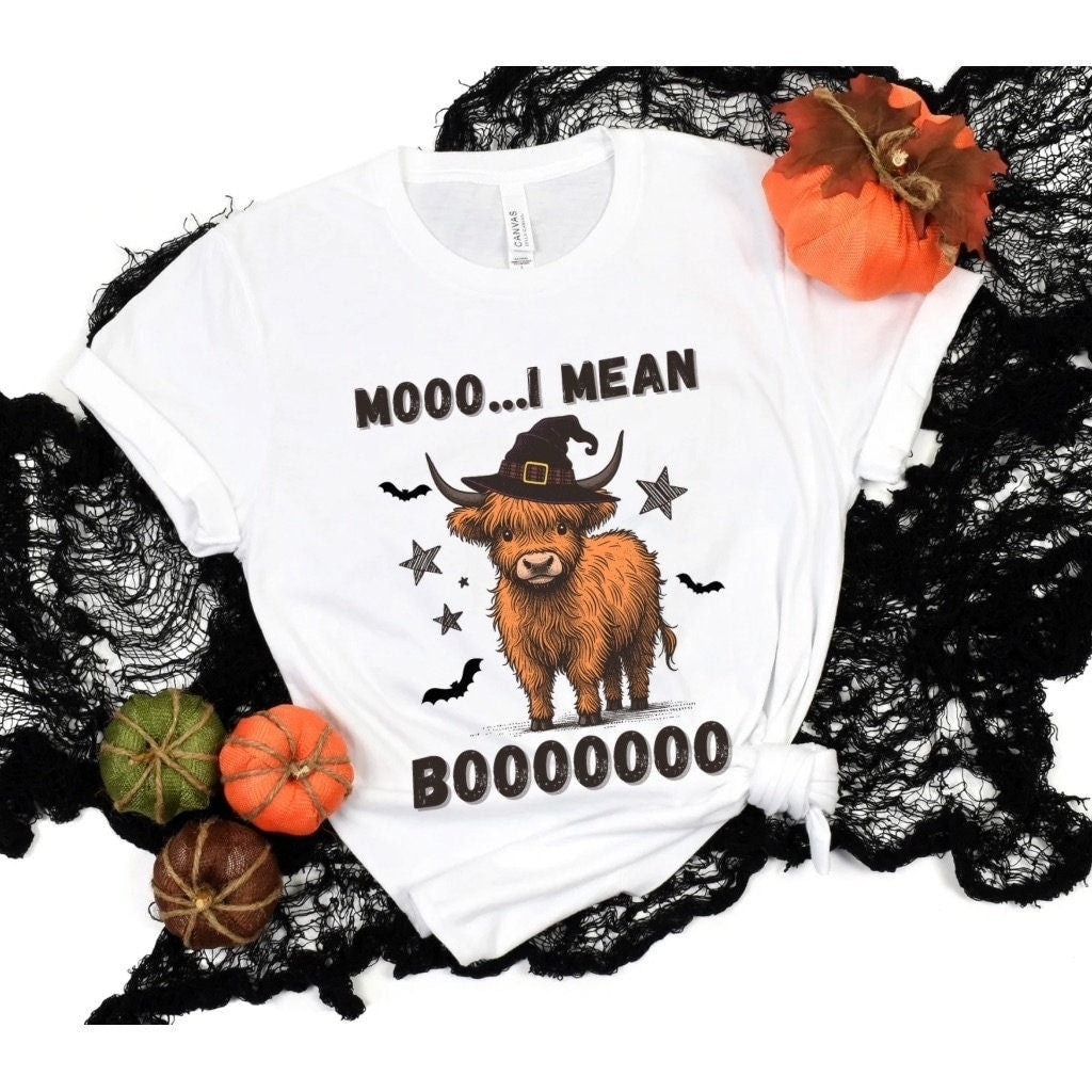 Halloween Shirt Moo I Mean Boo Cow Halloween T-Shirt Western Halloween Shirt Spooky Farm Tshirt Gifts for Her