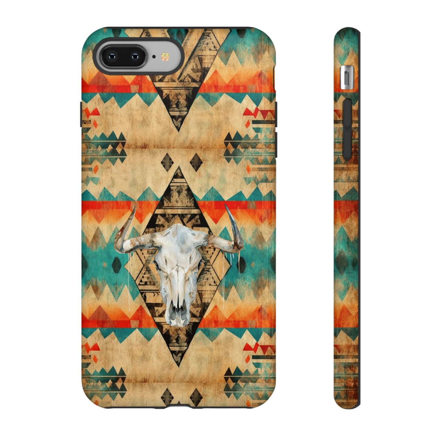 Phone Case, Southwest Style Cow Skull Phone Case for Cowgirl Western Fashion for iPhone Samsung Google, Gifts for Her