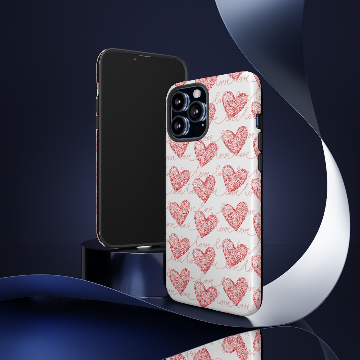 Love Hearts Cell Phone Case - Stylish Protection for iPhone 15 14 13 12 11 Samsung Galaxy for Valentines Day Gift For Her