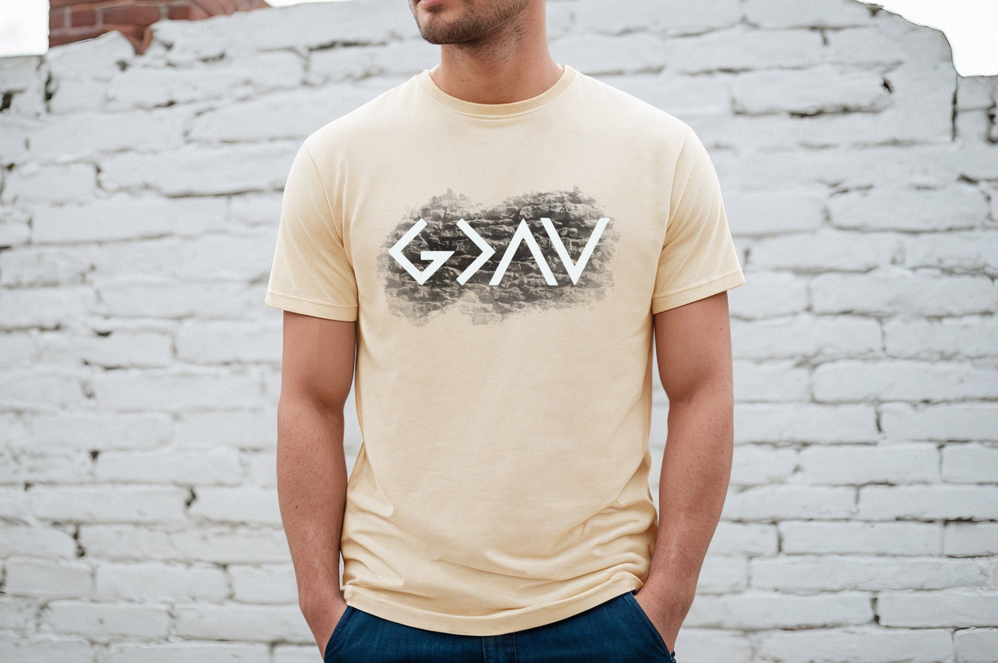 God is Greater Than The Highs and Lows Trendy Mens T-Shirt | Unique Gift for Him Her