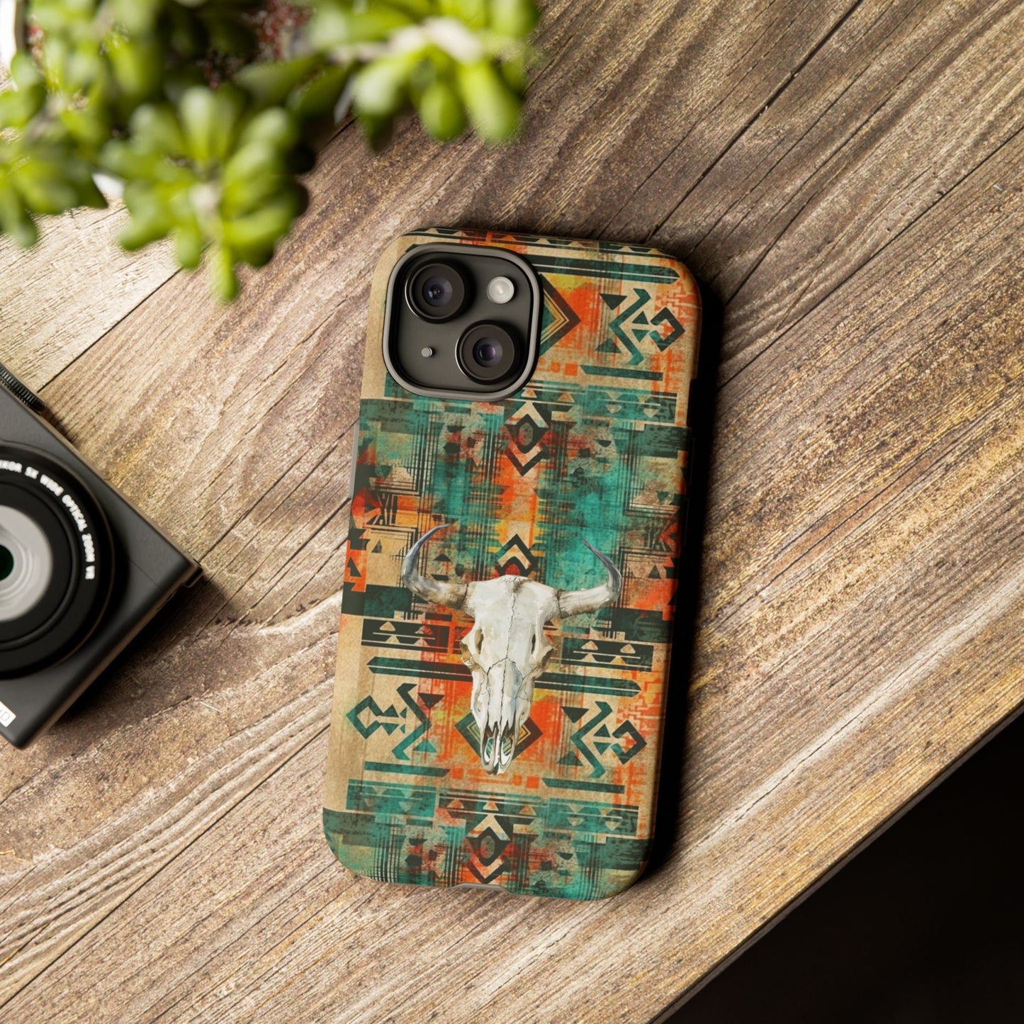 Phone case, Western Case Cow Skull Aztec Cell Phone Case - Country Girl Cowgirl Gift for Her For iPhone 15 14 13 Samsung Google