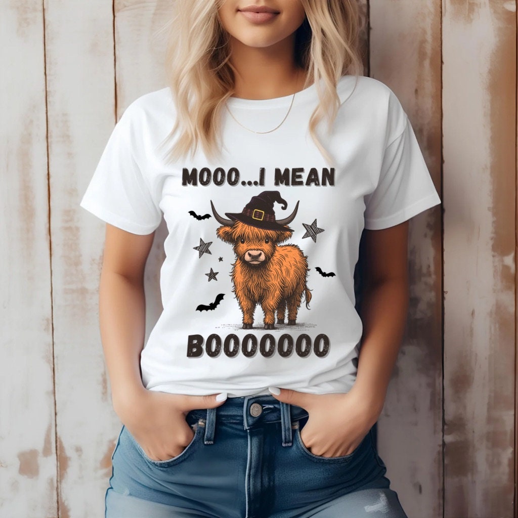 Halloween Shirt Moo I Mean Boo Cow Halloween T-Shirt Western Halloween Shirt Spooky Farm Tshirt Gifts for Her