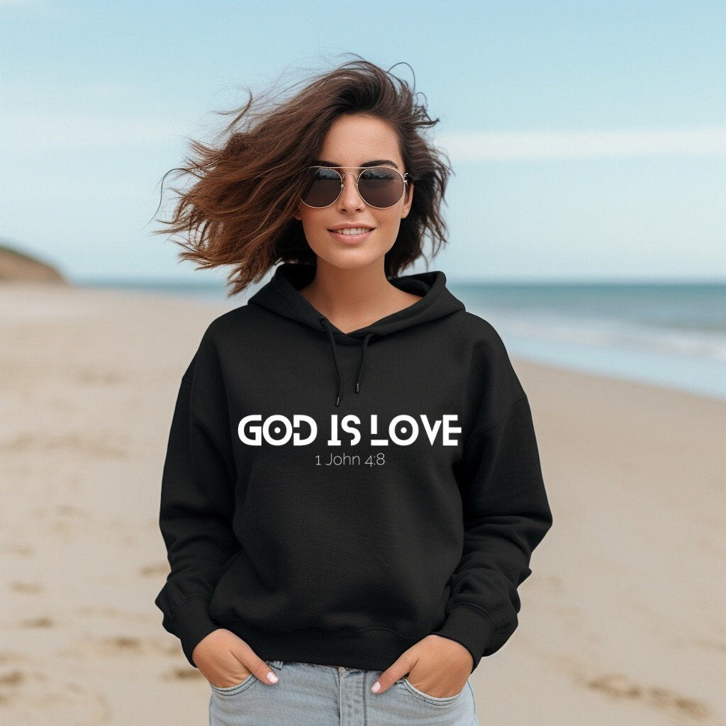 God is Love Hoodie Bible Verse Sweatshirt with Inspirational Quotes Shirt for Gift