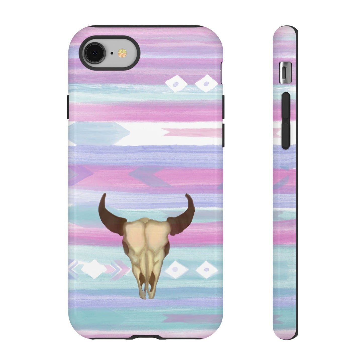 Western Phone Case Trendy Watercolor Design Cow Skull with Native American Vibes For iPhone Samsung Google