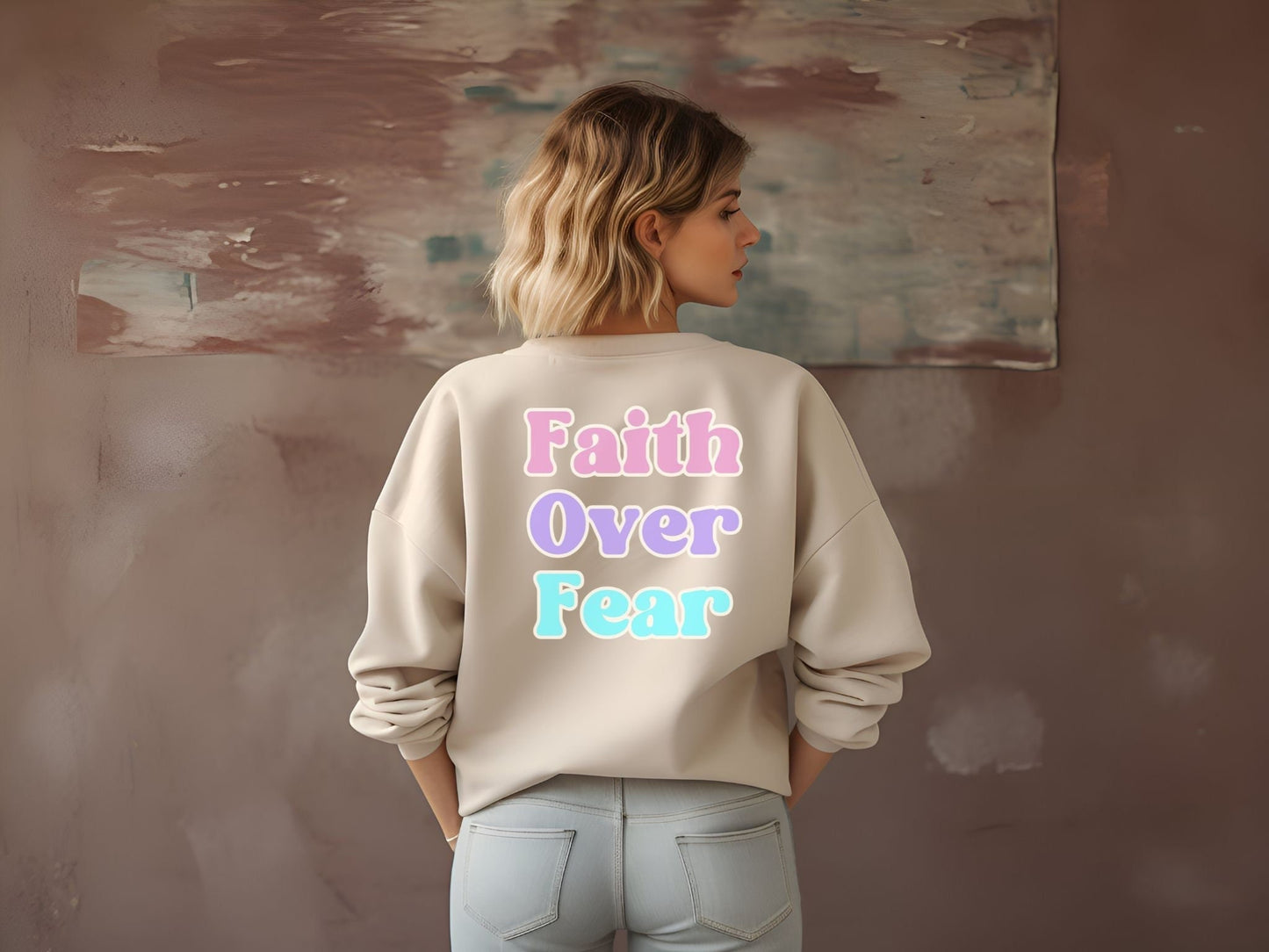 Faith Over Fear Sweatshirt, Aesthetic Sweatshirts, Jesus Hoodie, Trendy Church Shirt, Inspirational Quotes Bible Verse