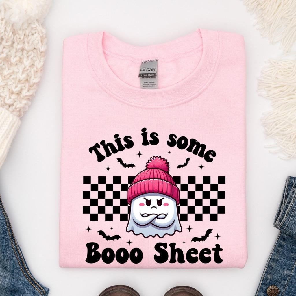 Retro Halloween SweatShirt, This is Some Boo Sheet, Cute Ghost Halloween Shirt, Trendy Spooky Hoodie, Vintage Cozy Sweater, Gifts for Her