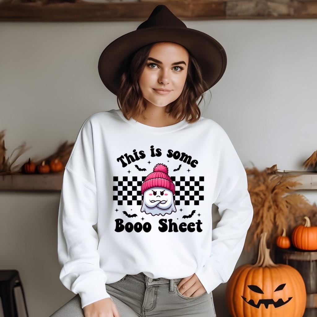 Retro Halloween SweatShirt, This is Some Boo Sheet, Cute Ghost Halloween Shirt, Trendy Spooky Hoodie, Vintage Cozy Sweater, Gifts for Her