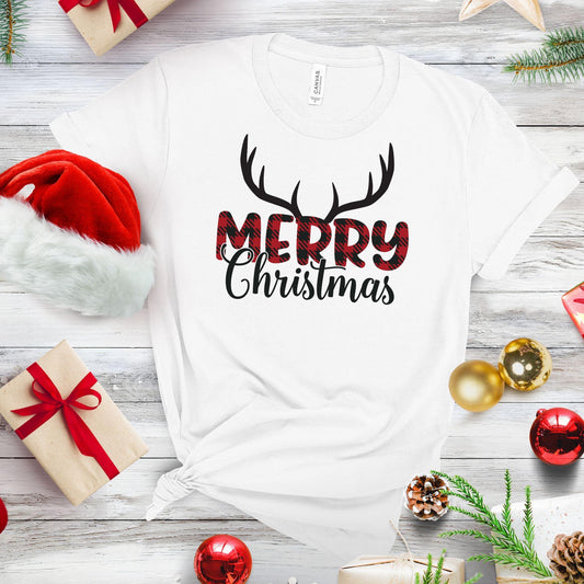 Christmas Shirt, Matching Family Christmas Shirts, Country Western Holiday T-Shirts, Deer Hunter Graphic Tee, Gifts for Her, Dad Gift