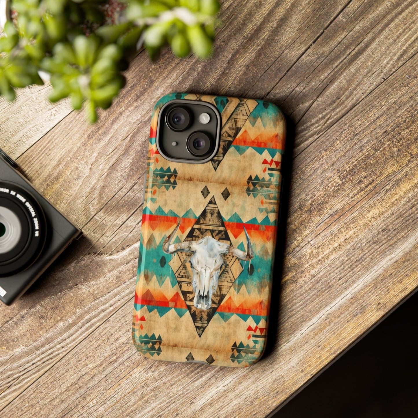 Phone Case, Southwest Style Cow Skull Phone Case for Cowgirl Western Fashion for iPhone Samsung Google, Gifts for Her