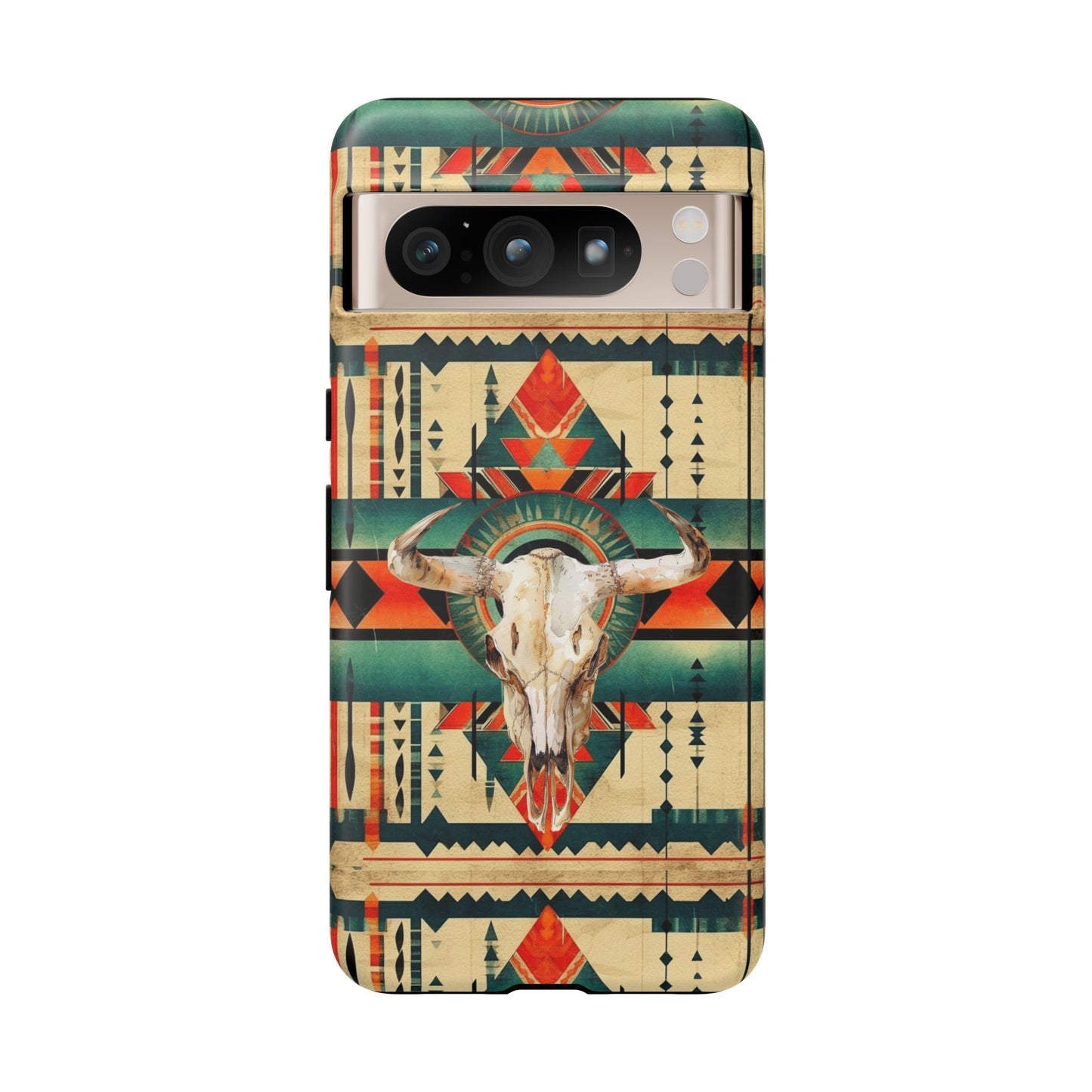 Phone Case, Cowgirl Western Cell Phone Case with Cow Skull Aztec Design for iPhone 15 14 13 12 Samsung Ultra Google, Gifts for her