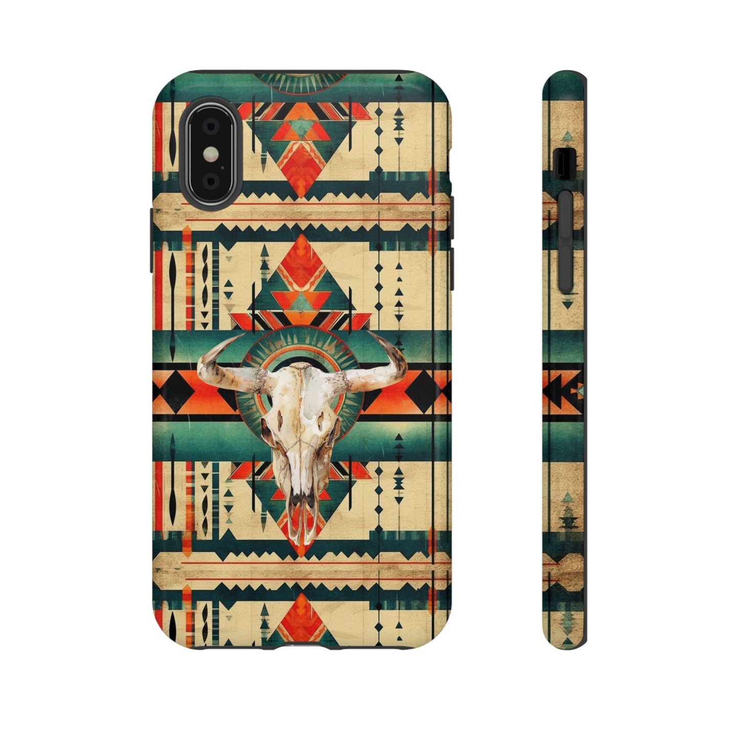 Phone Case, Cowgirl Western Cell Phone Case with Cow Skull Aztec Design for iPhone 15 14 13 12 Samsung Ultra Google, Gifts for her