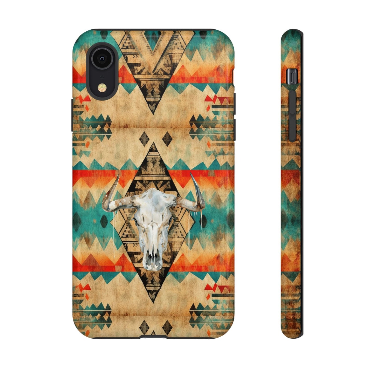 Phone Case, Southwest Style Cow Skull Phone Case for Cowgirl Western Fashion for iPhone Samsung Google, Gifts for Her