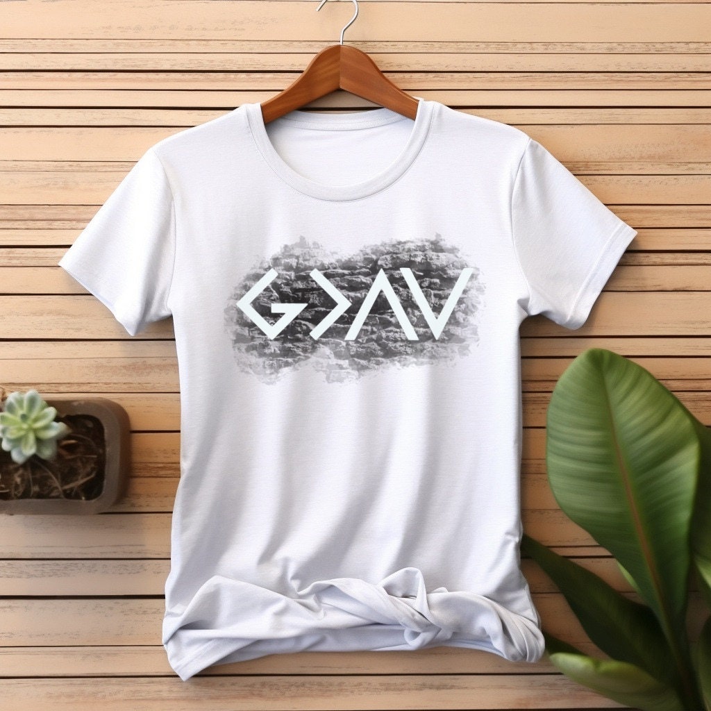 God is Greater Than The Highs and Lows Trendy Mens T-Shirt | Unique Gift for Him Her