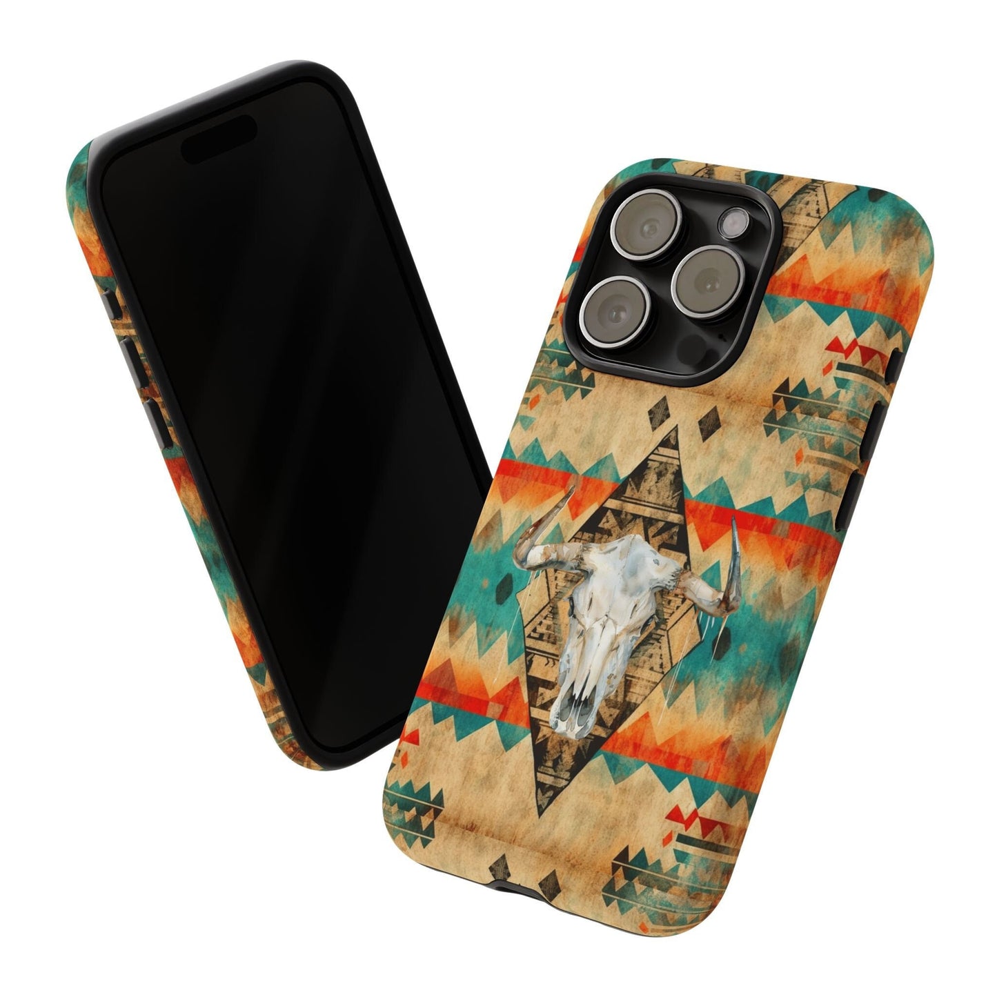 Phone Case, Southwest Style Cow Skull Phone Case for Cowgirl Western Fashion for iPhone Samsung Google, Gifts for Her