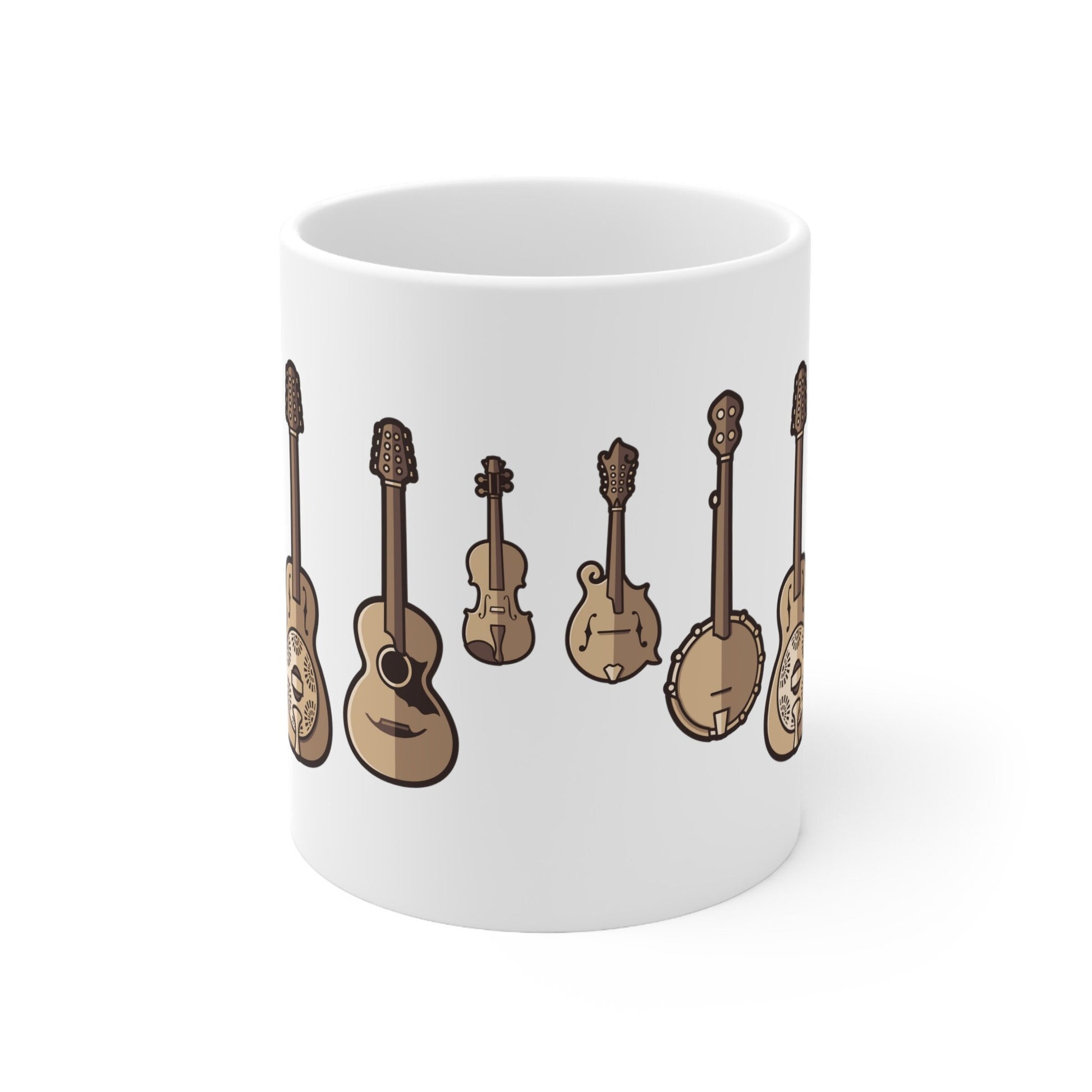 Bluegrass Mug, Country Music Mug, Banjo, Dobro, Guitar, Mandolin, Fiddle, Violin, Folk Music, Bluegrass Gift, Music Gift