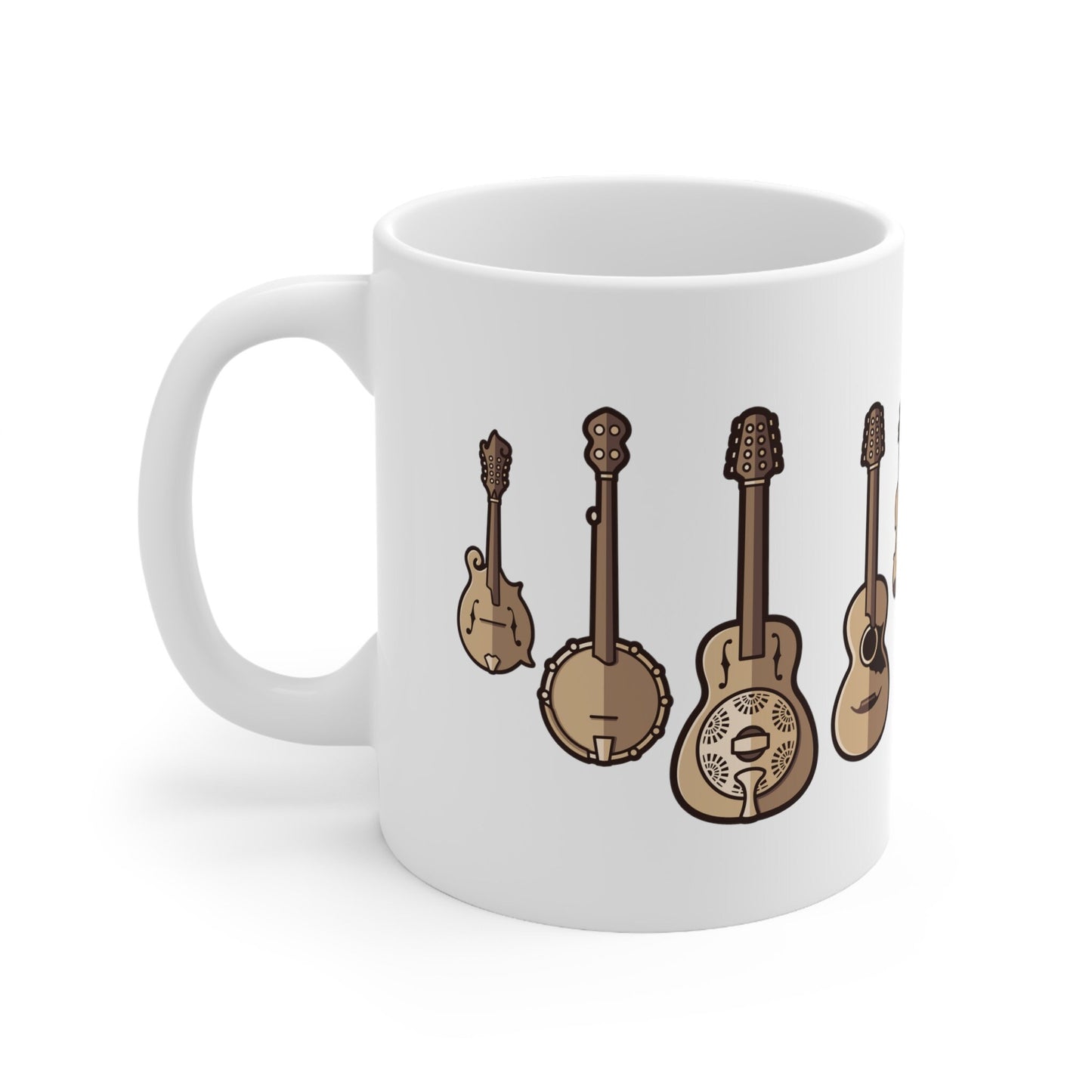 Bluegrass Mug, Country Music Mug, Banjo, Dobro, Guitar, Mandolin, Fiddle, Violin, Folk Music, Bluegrass Gift, Music Gift