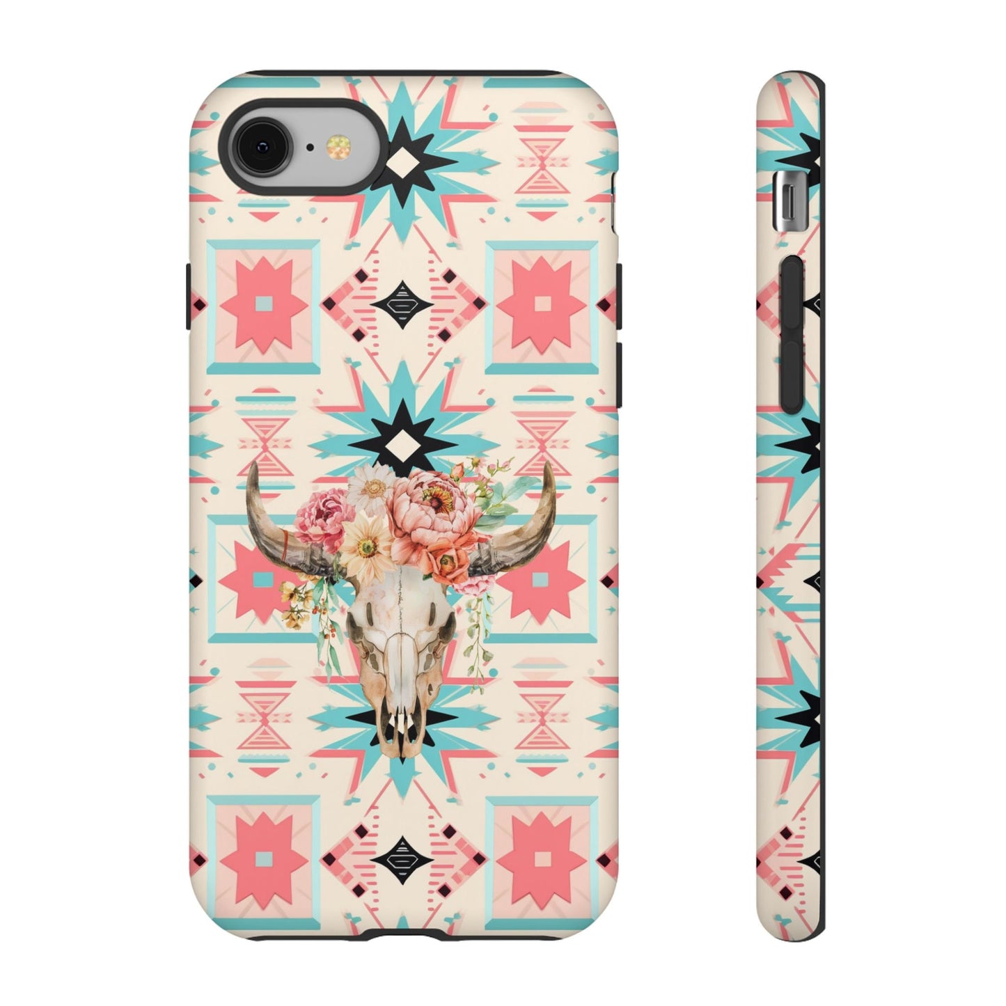 Phone Case, Western Phone Case, Country Girl Cowgirl Phone Cover for iPhone 15 14 13 12 Samsung Ultra Google, Gifts for Her, Pink Aztec