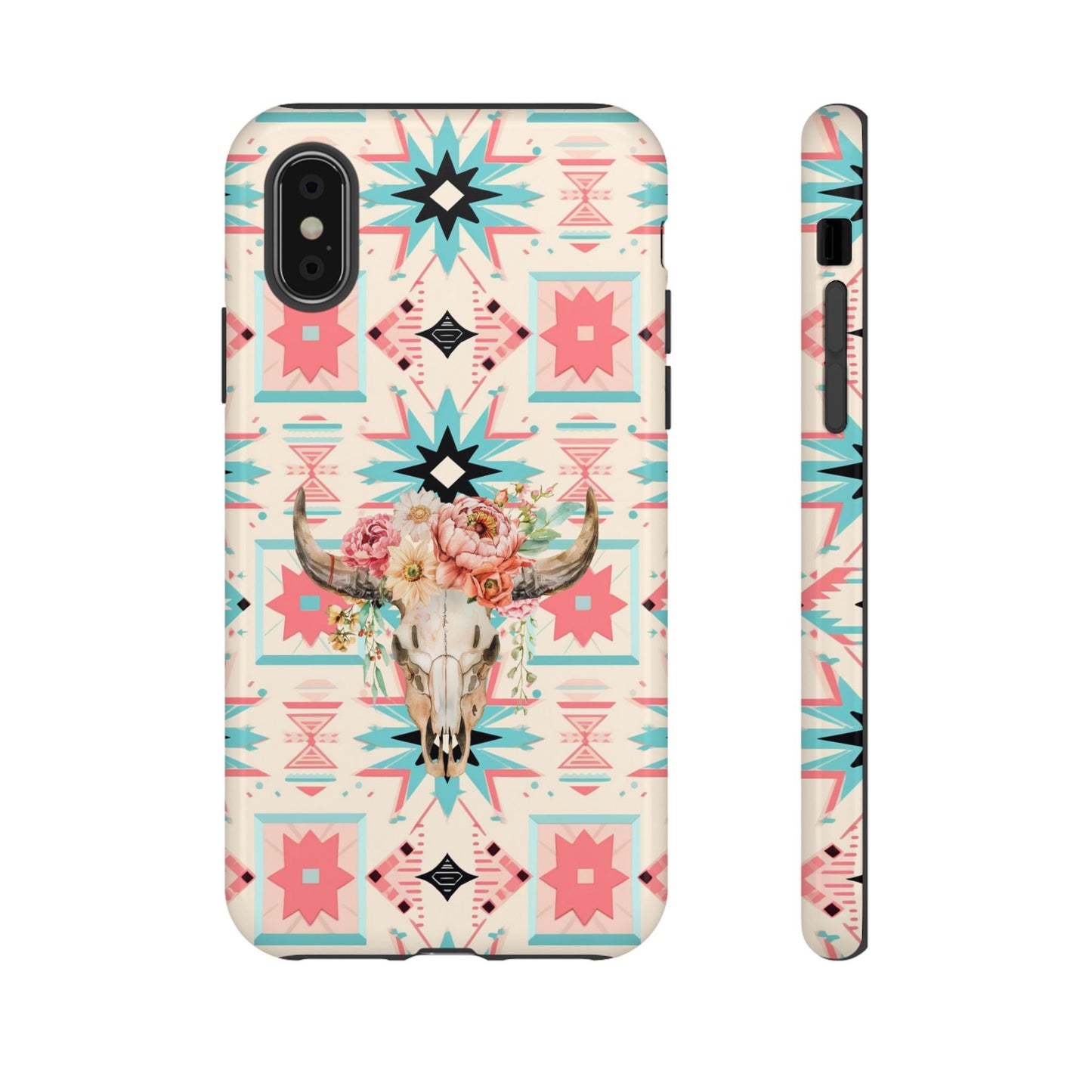 Phone Case, Western Phone Case, Country Girl Cowgirl Phone Cover for iPhone 15 14 13 12 Samsung Ultra Google, Gifts for Her, Pink Aztec