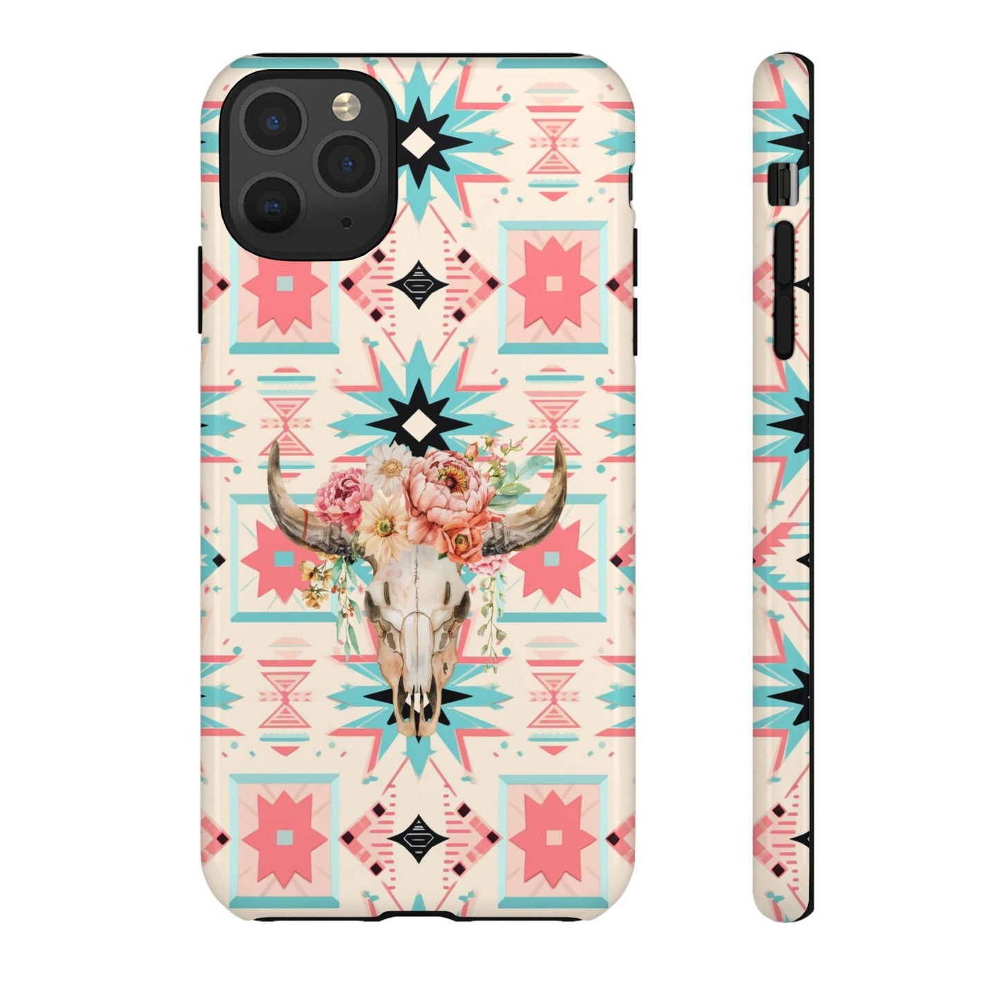 Phone Case, Western Phone Case, Country Girl Cowgirl Phone Cover for iPhone 15 14 13 12 Samsung Ultra Google, Gifts for Her, Pink Aztec