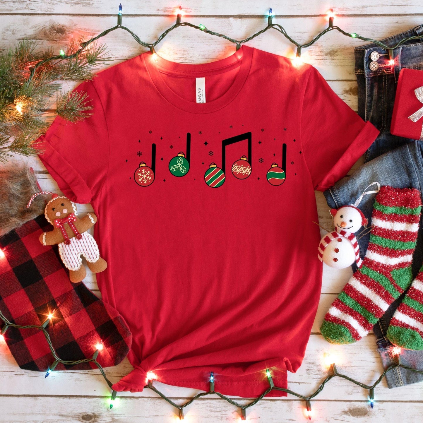 Music Christmas Shirt, Xmas Music Teacher T-Shirt, Festive Holiday Musician Educator Tshirt, Musician Gifts for Her, Piano Instructor, Band