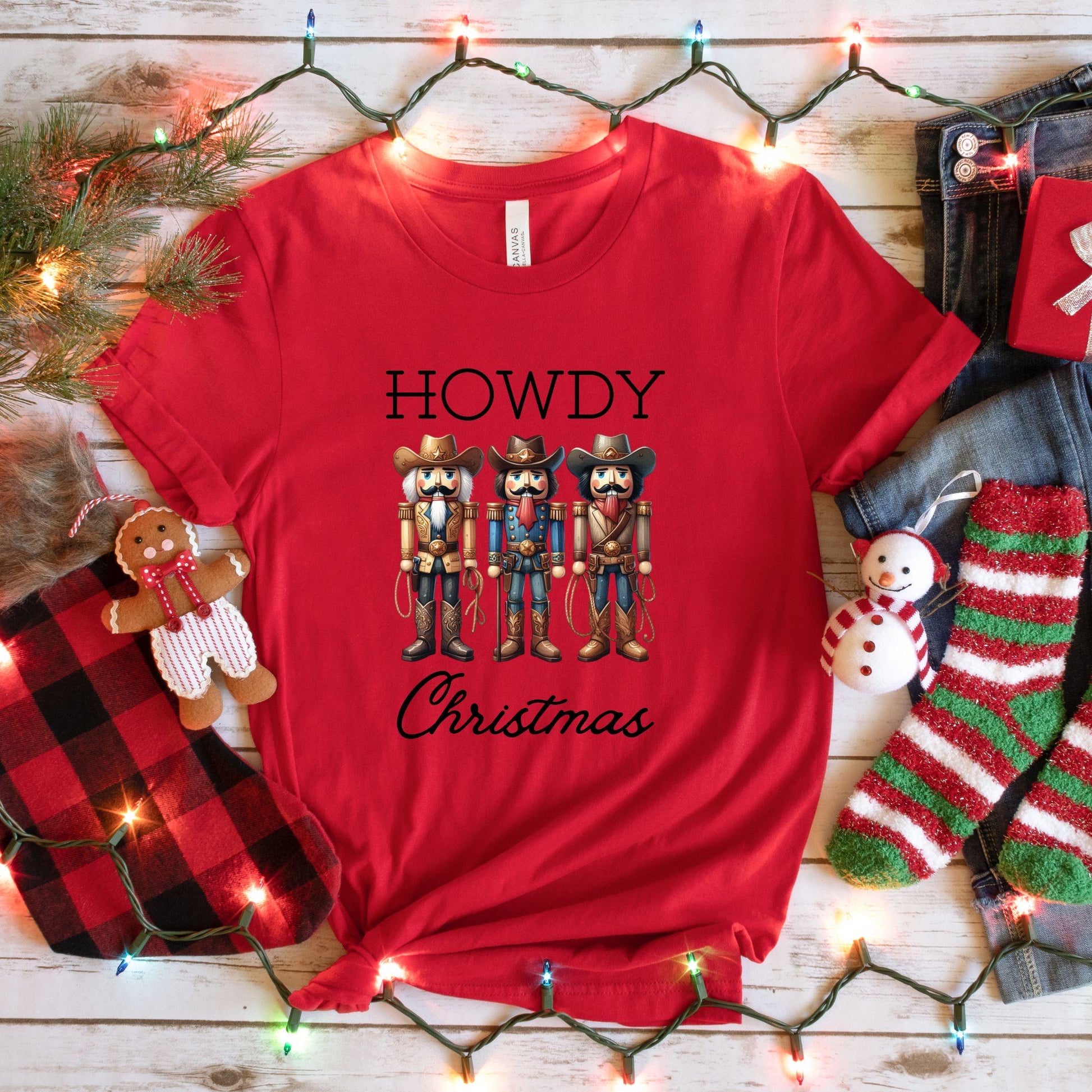 Western Christmas Shirt, Cute Cowboy Nutcrackers T- Shirt, Country Cowgirl Xmas Tshirt, Trendy Rodeo Holiday Graphic Tee, Gifts for Her