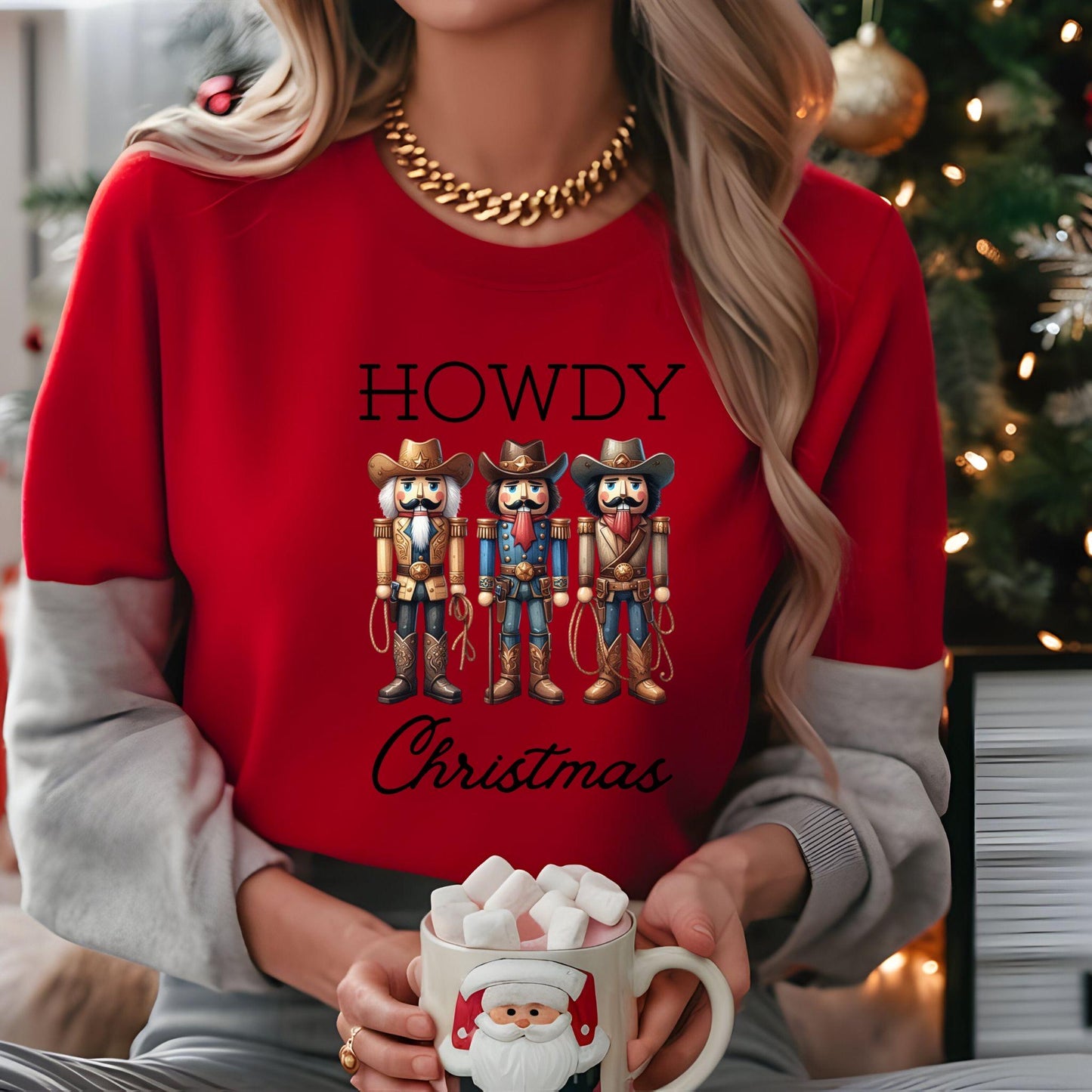 Western Christmas Shirt, Cute Cowboy Nutcrackers T- Shirt, Country Cowgirl Xmas Tshirt, Trendy Rodeo Holiday Graphic Tee, Gifts for Her