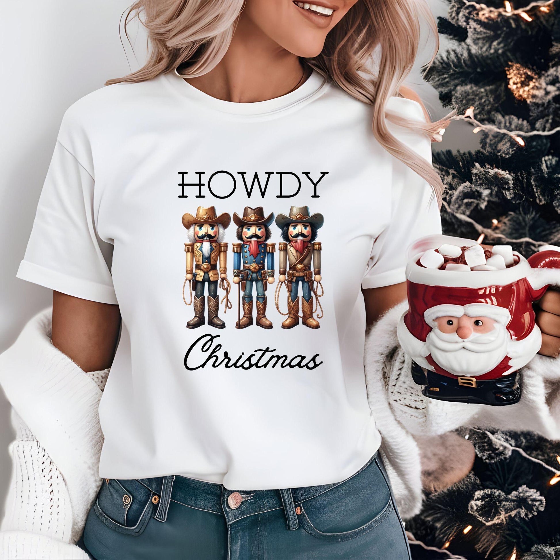 Western Christmas Shirt, Cute Cowboy Nutcrackers T- Shirt, Country Cowgirl Xmas Tshirt, Trendy Rodeo Holiday Graphic Tee, Gifts for Her