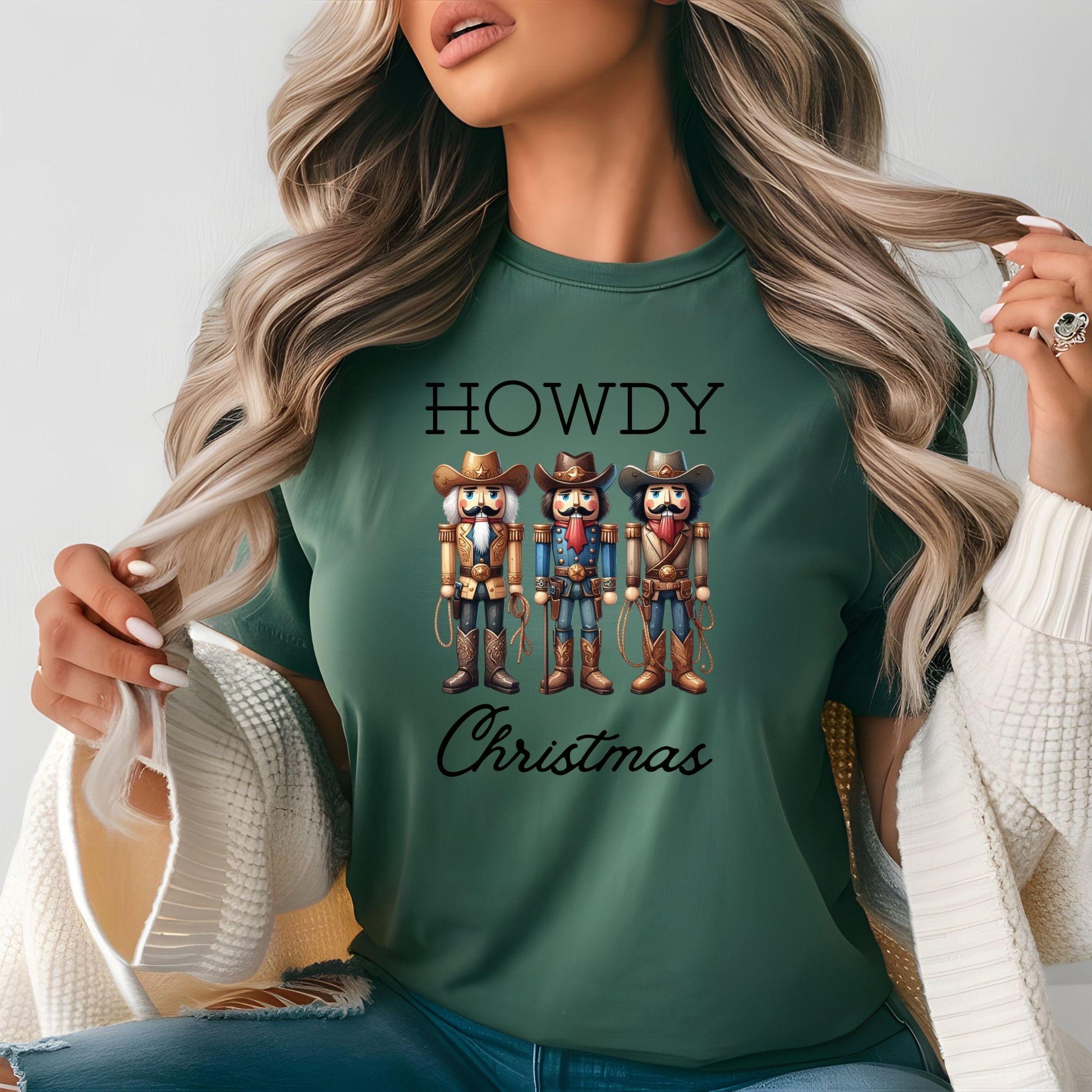 Western Christmas Shirt, Cute Cowboy Nutcrackers T- Shirt, Country Cowgirl Xmas Tshirt, Trendy Rodeo Holiday Graphic Tee, Gifts for Her