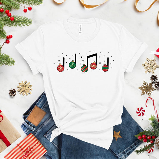 Music Christmas Shirt, Xmas Music Teacher T-Shirt, Festive Holiday Musician Educator Tshirt, Musician Gifts for Her, Piano Instructor, Band