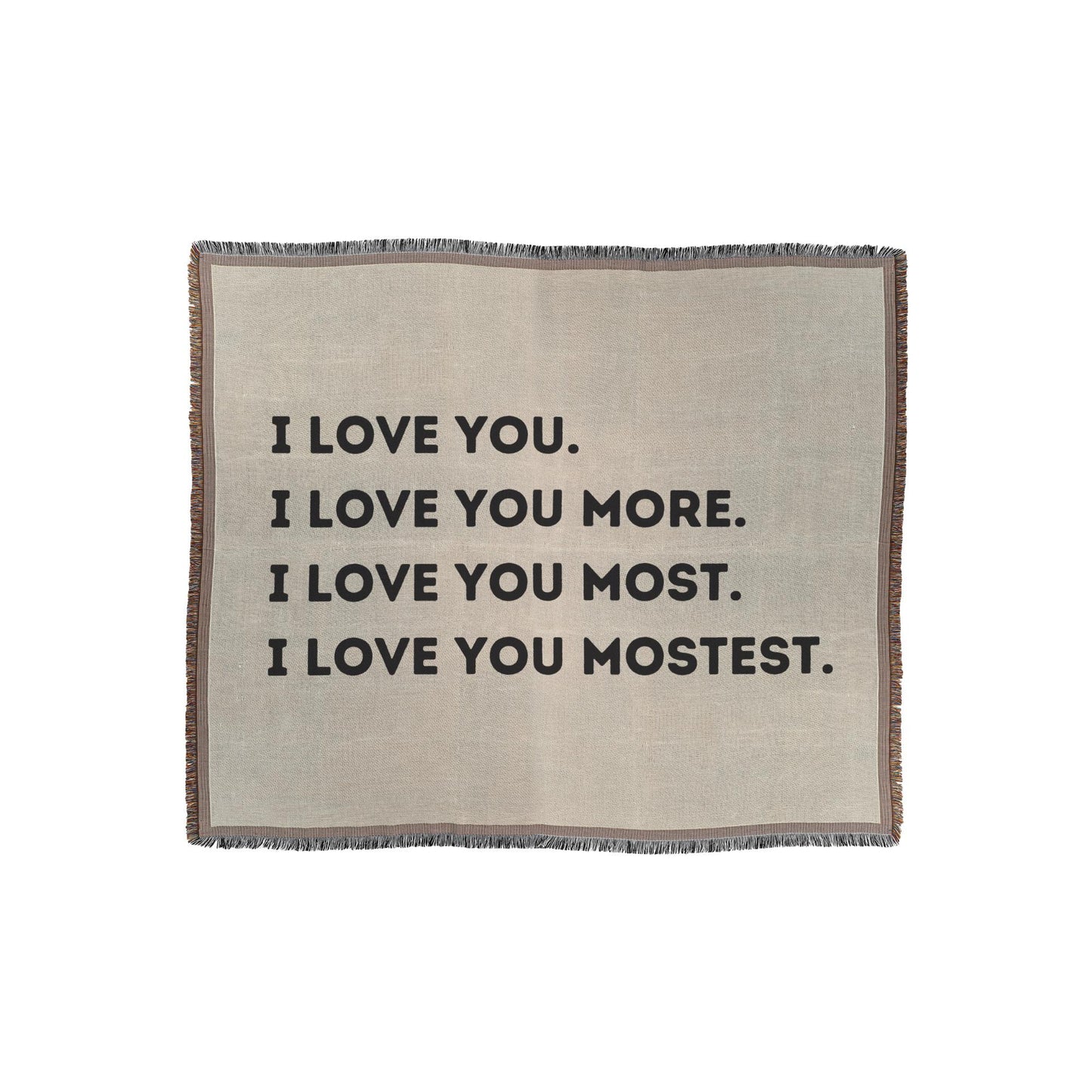 I Love You Mostest Woven Blanket Cotton Anniversary Gift for girlfriend for boyfriend for husband for wife first anniversary 2nd anniversary