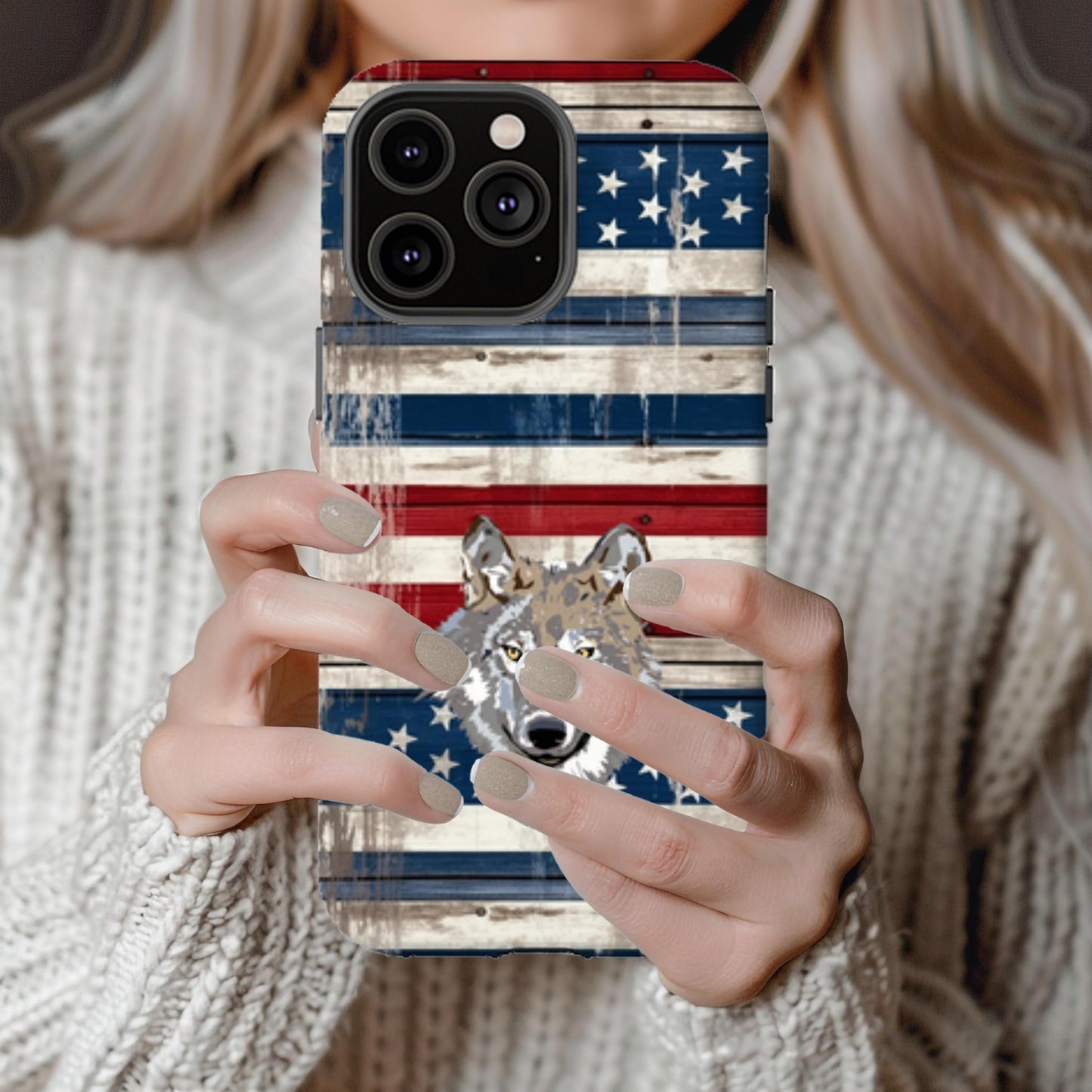 American Wolf Case Cowgirl Chic Cell Phone Cover - Western Design Phone Case for iPhone Samsung Google