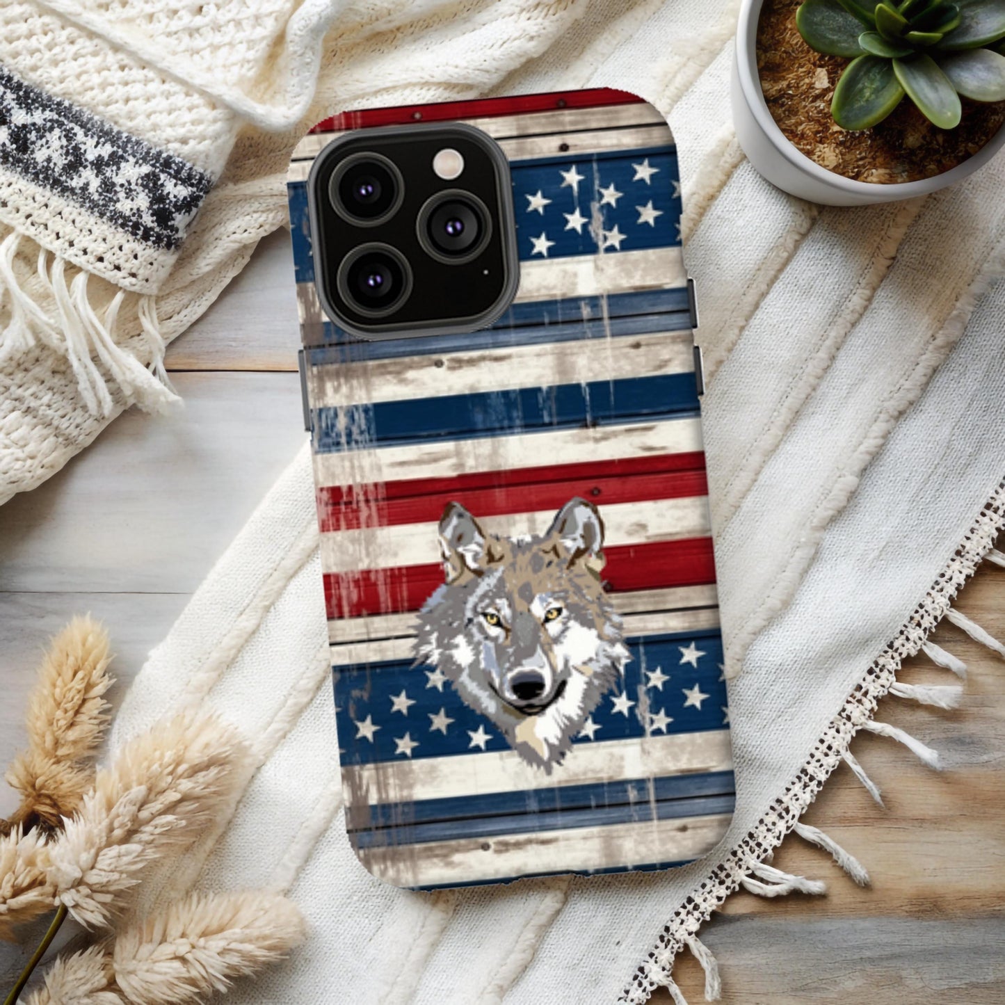 American Wolf Case Cowgirl Chic Cell Phone Cover - Western Design Phone Case for iPhone Samsung Google